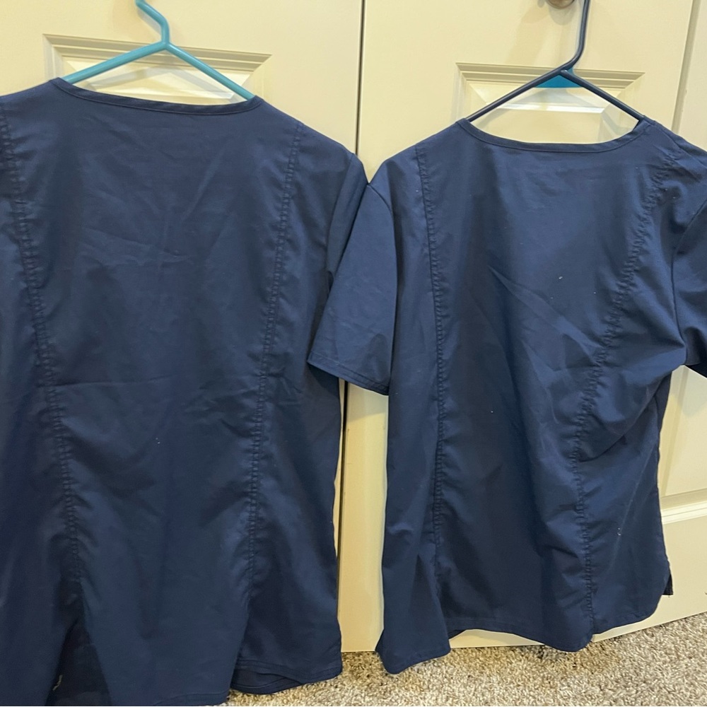 Two Navy  Blue Women's Scrub Tops
